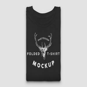 折叠T恤 PSD 样机 Folded T-Shirt Mockup PSD