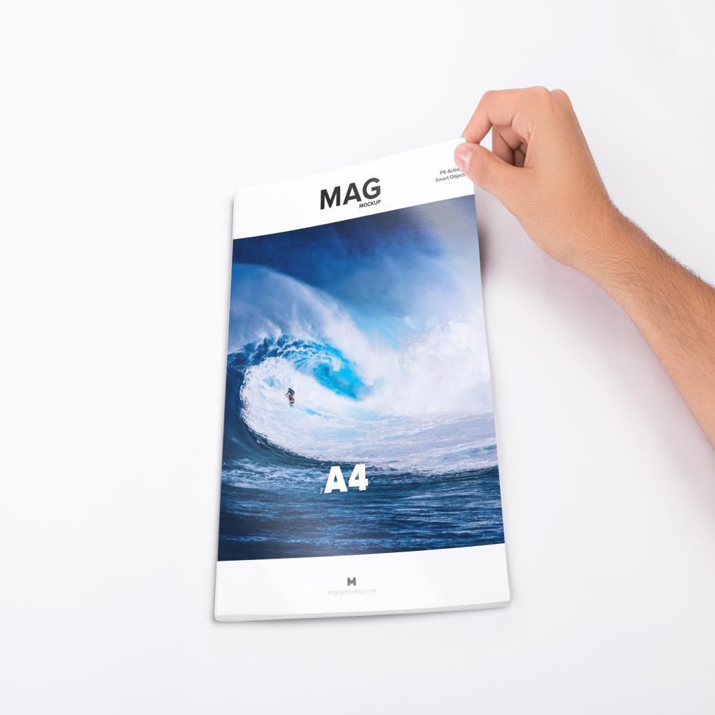 a4尺寸標準雜誌封面設計效果圖樣機02a4magazineclosedmockup02