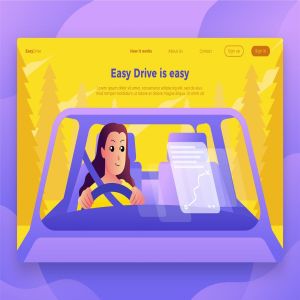智能AI自动驾驶系统 Banner&着陆页模板 EasyDrive-Banner & Landing Page