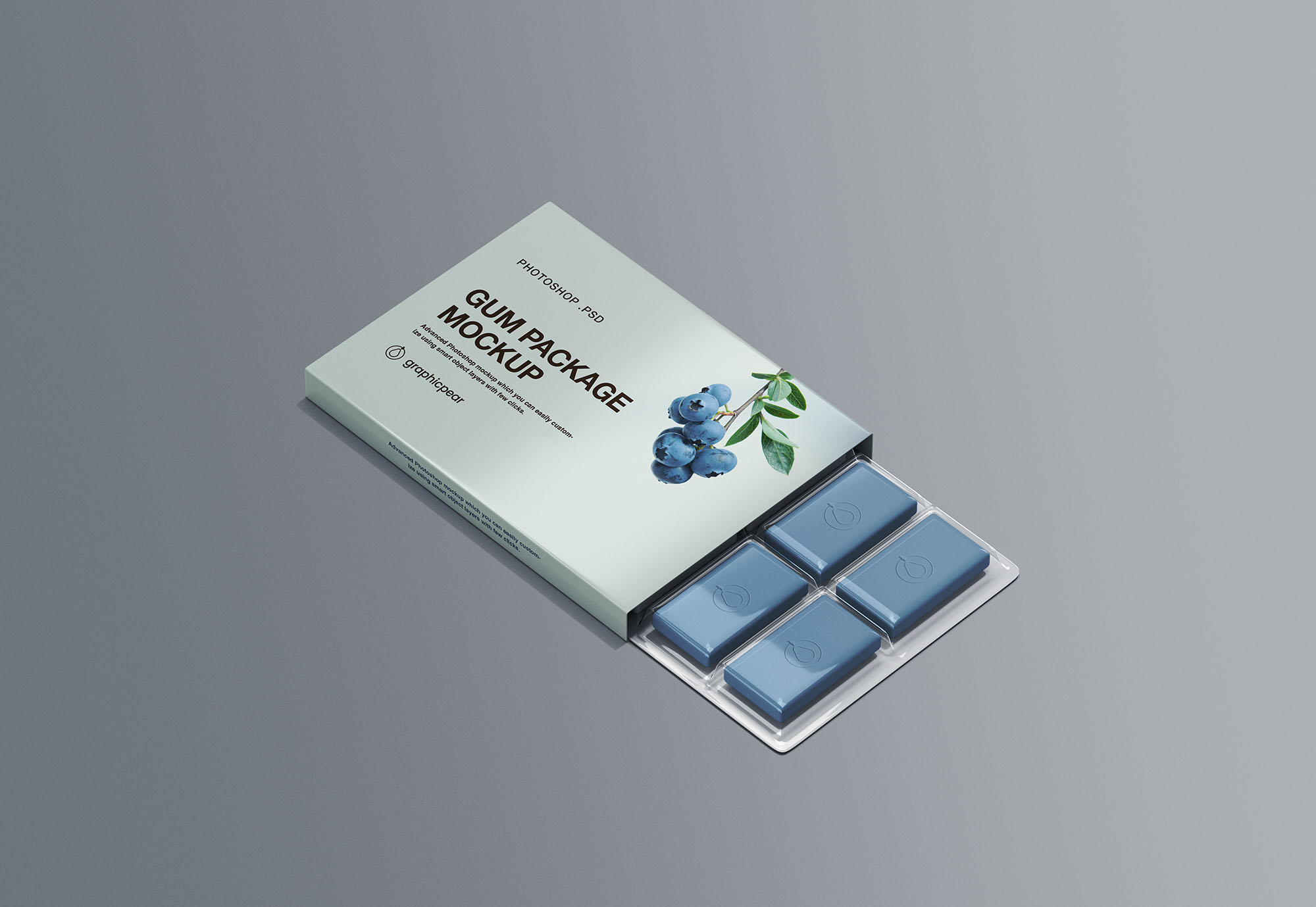 口香糖包装设计图样机模板 Chewing Gum Packaging Mockup