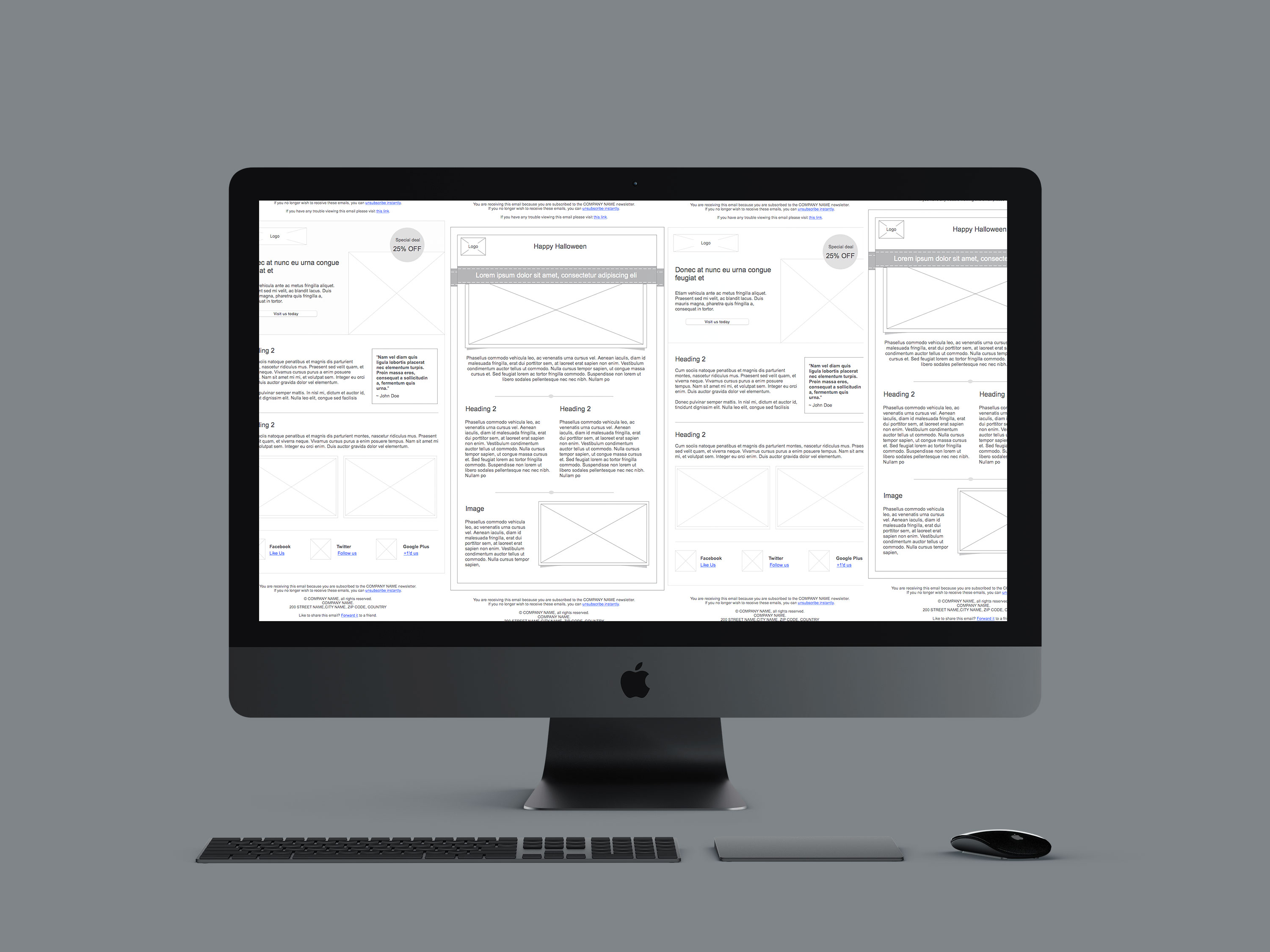 Totalwireframe 原型素材系列之 Email Templates Library [for Axure]