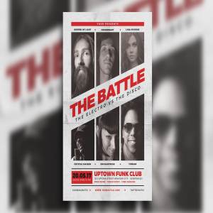 嘻哈音乐PK战现场活动传单模板 Music Battle Flyer