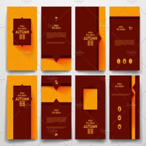 秋天果实丰收季节主题小册子模板 Autumn brochures