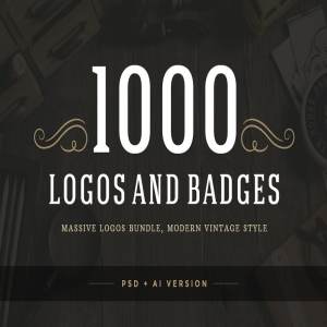 1000+复古风格Logo&徽章模板 1000 Logos and Badges Bundle