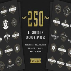 250个复古装饰风格Logo模板 250 ornaments logos & monograms