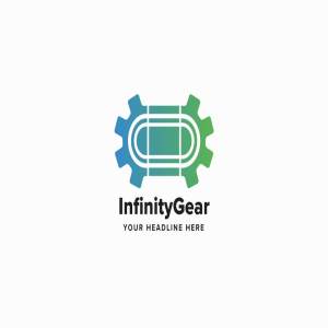 无限齿轮Logo标志模板 Infinity Gear Logo Template插图1