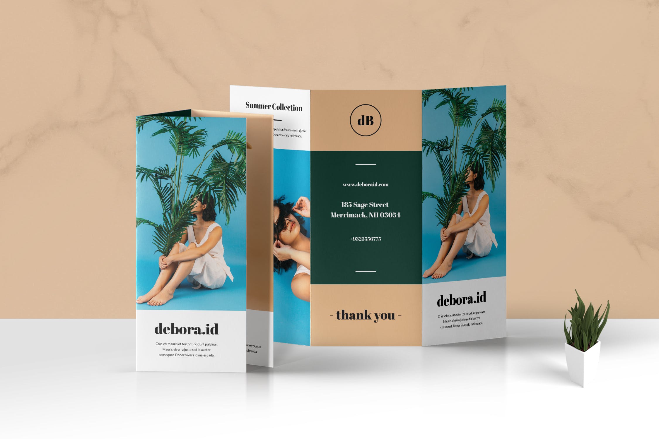 三折页时尚策划公司宣传单设计模板