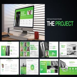时尚简约配色企业宣传PPT模板下载 The Project Powerpoint Presentation