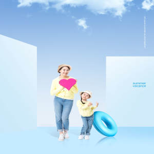 暑假亲子旅行活动海报设计素材