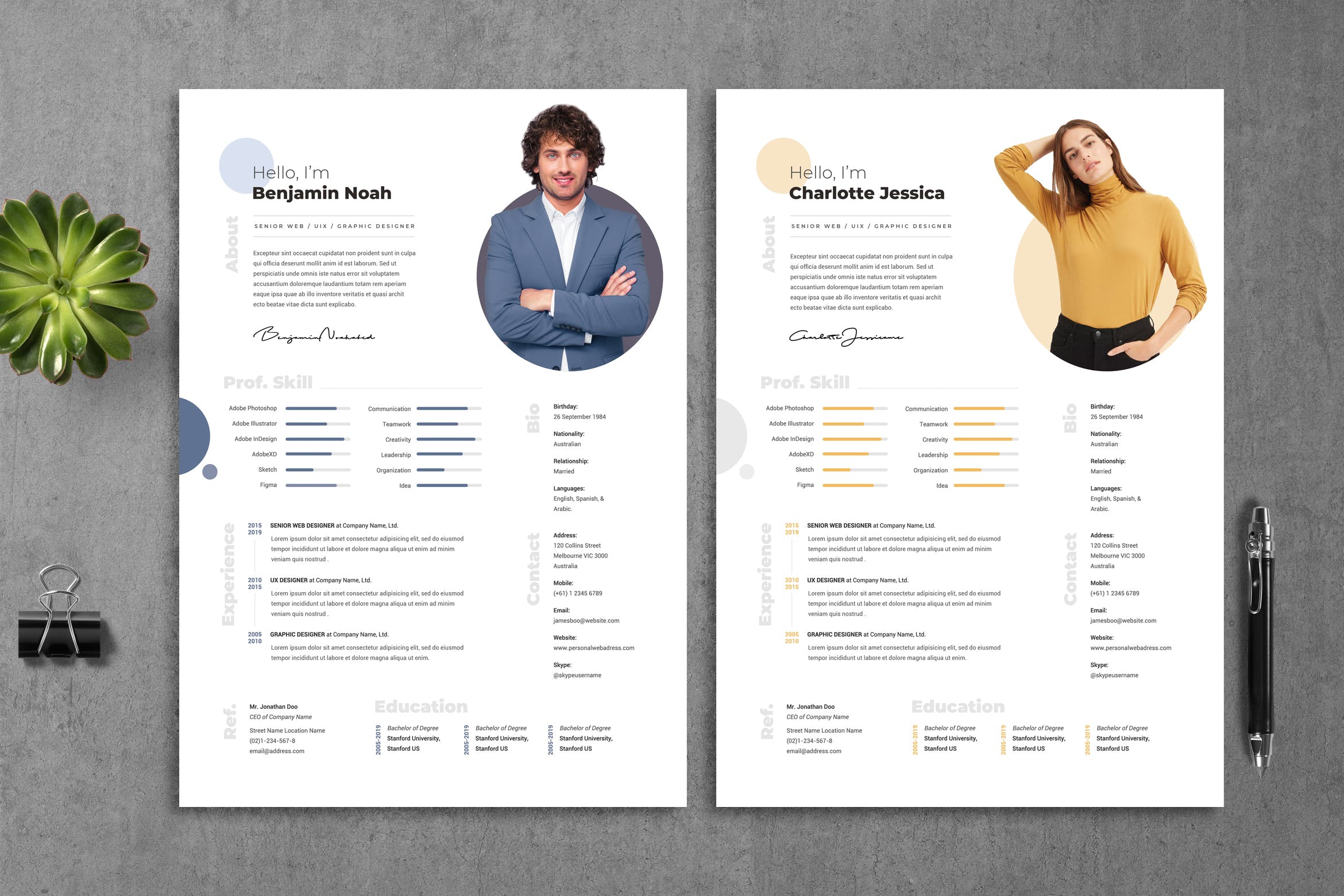 UI设计师应聘简历设计模板v13 Resume CV Template 13