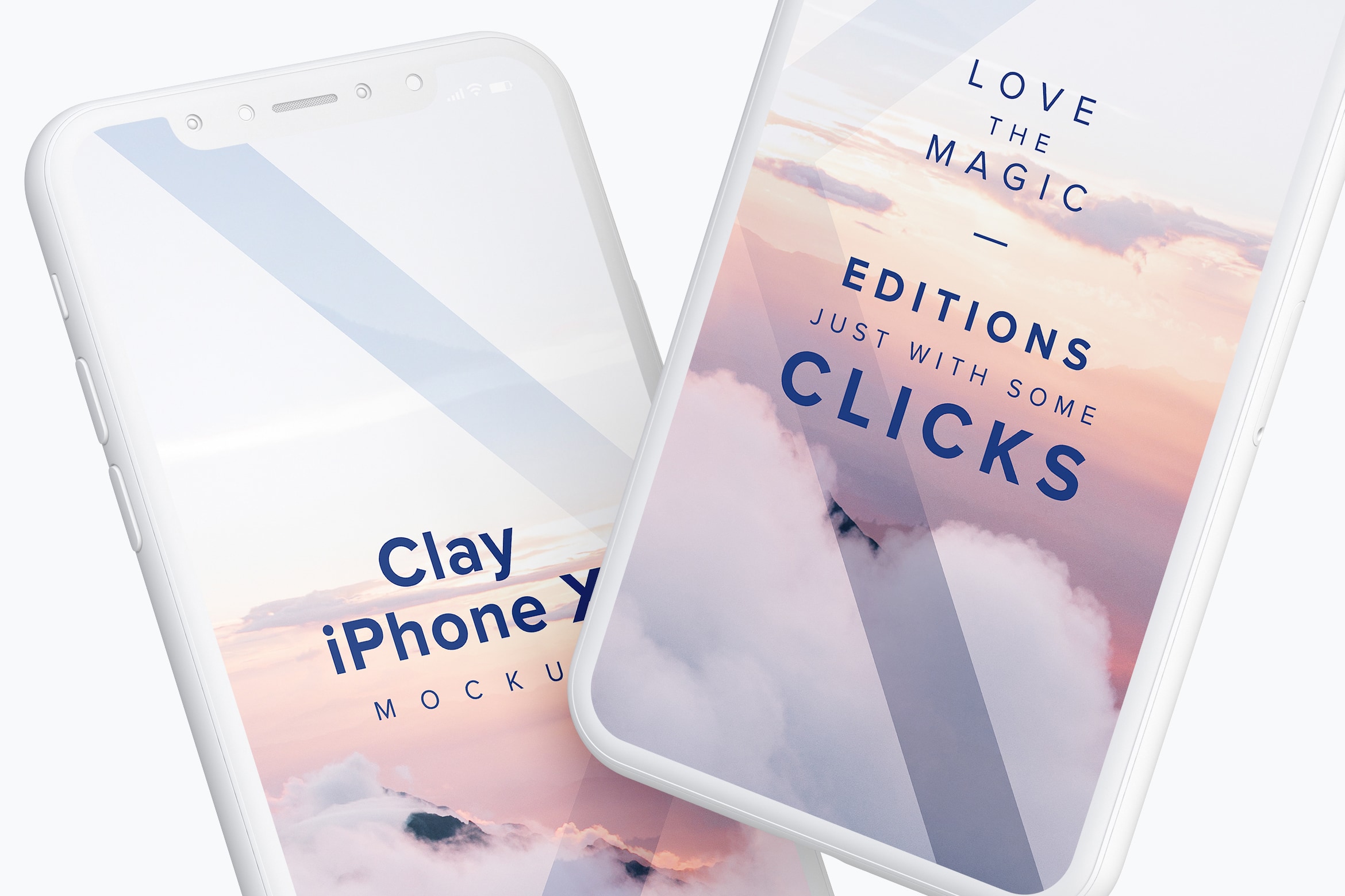 iPhone X手机APP应用界面设计效果图样机05 Clay iPhone X Mockup 05