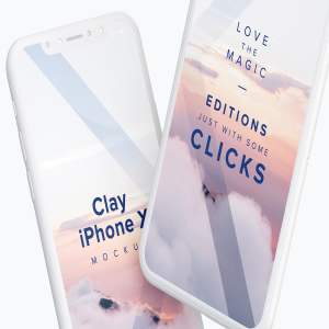 iPhone X手机APP应用界面设计效果图样机05 Clay iPhone X Mockup 05