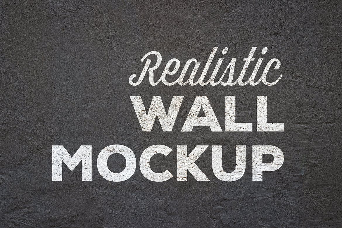 逼真水泥墙刷漆效果Logo设计/字体设计样机模板 Realistic Wall Mockup