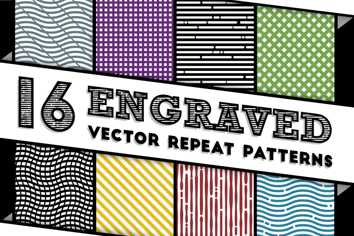 雕刻矢量图案纹理素材 Engraved Vector Patterns
