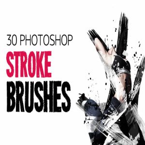 30款绘画画笔图案PS笔刷 30 Stroke Brushes插图1