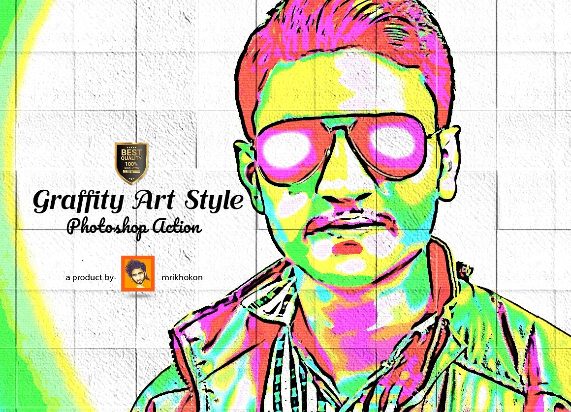 照片转艺术插画效果PS动作 Graffity Art Style Photoshop Action [atn]