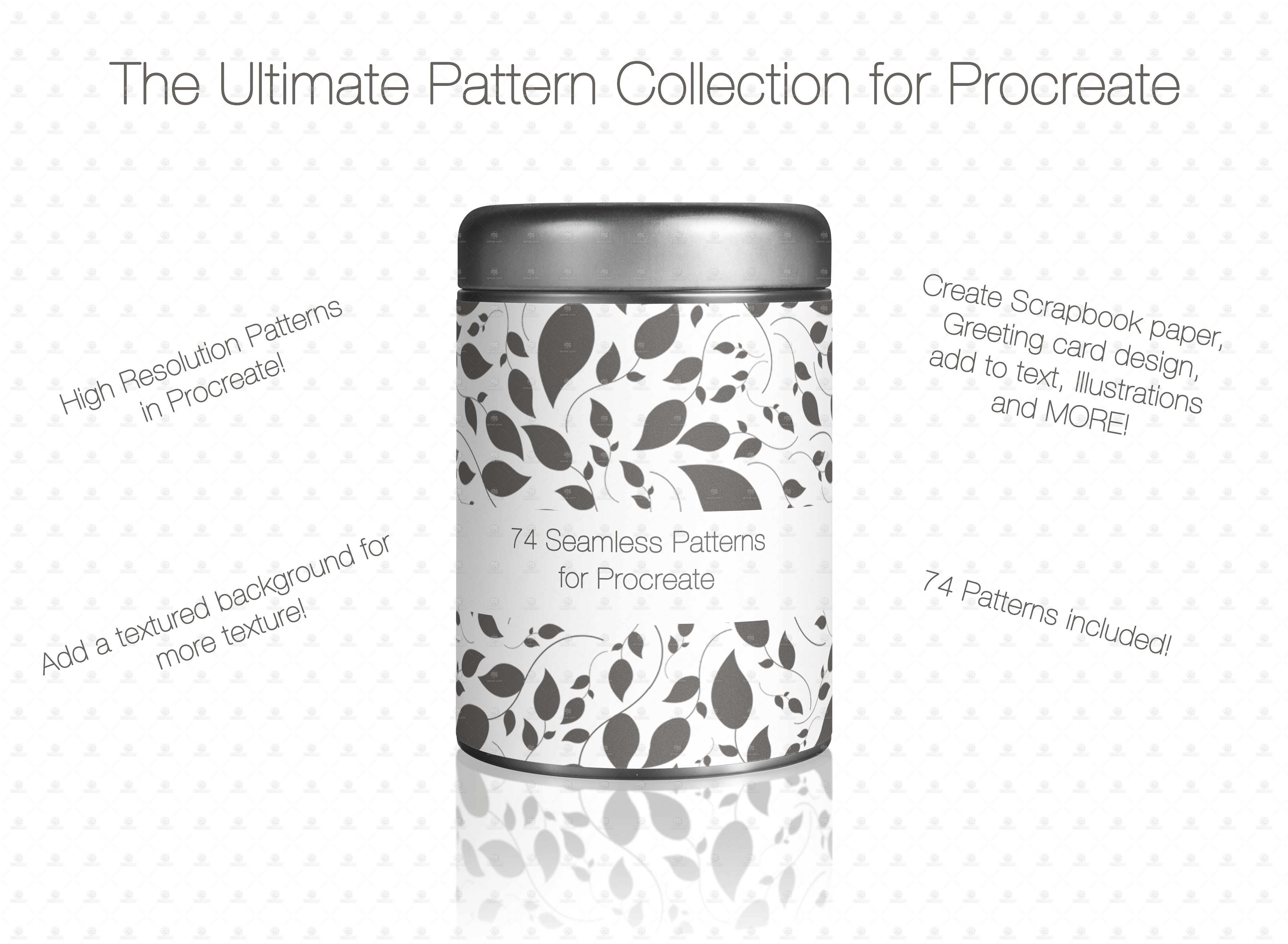 74款无缝艺术纹理笔刷 74 Seamless Patterns for Procreate [仅支持 Procreate 应用]