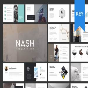 适合时尚行业的 Keynote 幻灯片模板 NASH Keynote Presentation Template