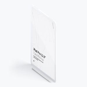 iPad Pro平板电脑屏幕等距左视图样机02 Clay iPad Pro 12.9” Mockup, Isometric Left View 02