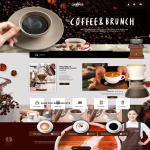 咖啡餐厅餐饮网站主页设计PSD模板
