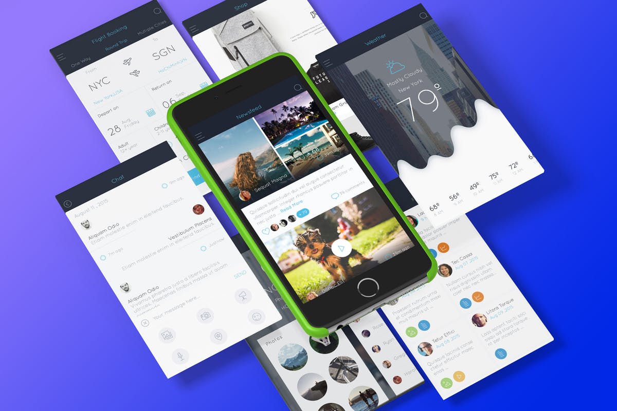 多用途互联网产品Sketch应用APP UI套件  AB Part 2 – Sketch Mobile UI Kit