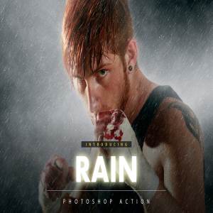 逼真的下雨特效PS动作 Rain Photoshop Action
