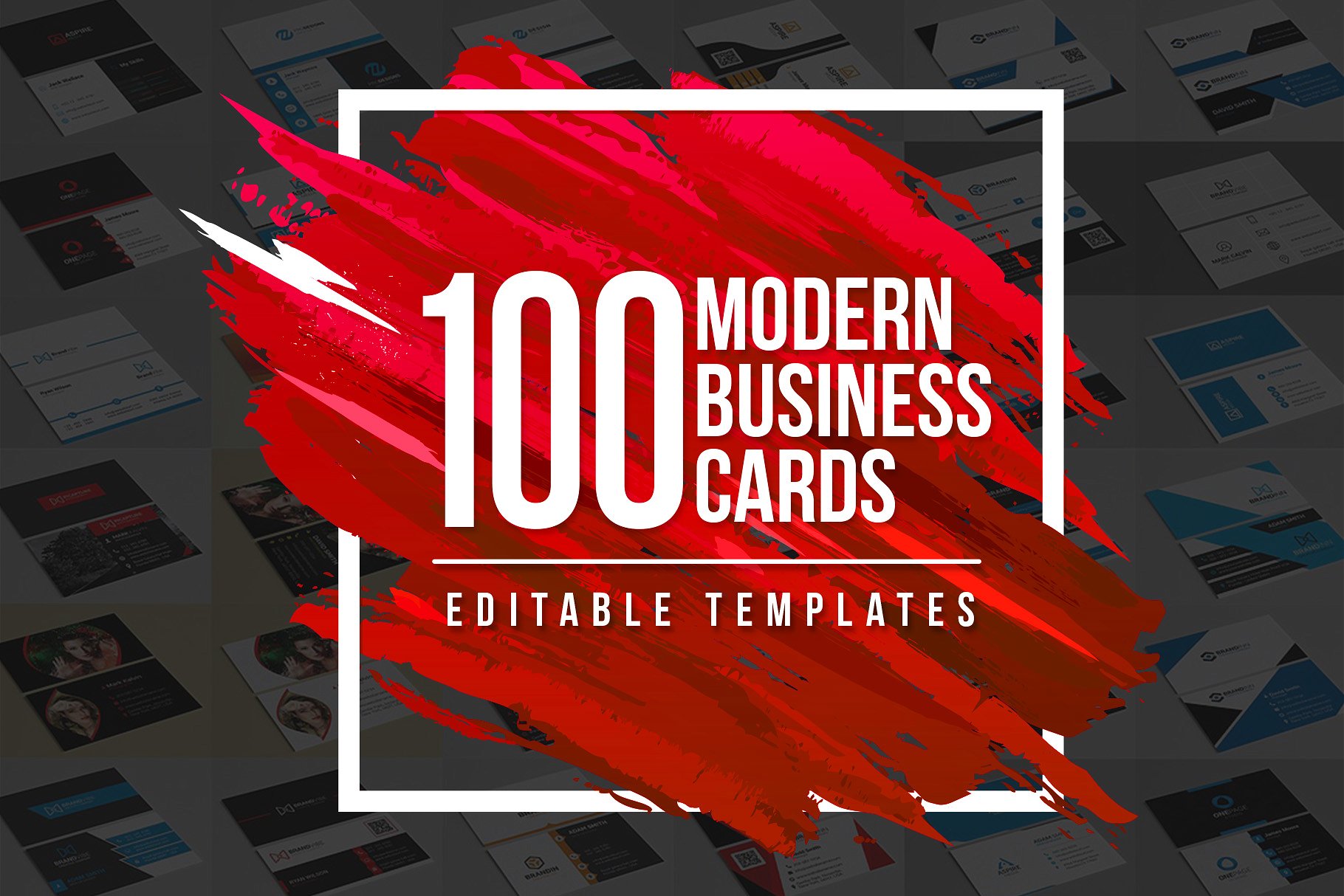 100款现代设计风格企业名片模板 100 Modern Business Cards Bundle