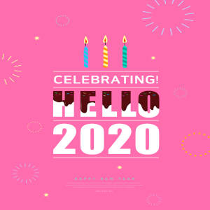 2020庆祝新年海报模板psd素材