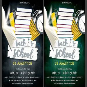 重返校园系列聚会传单模板 Back to School Party Flyer