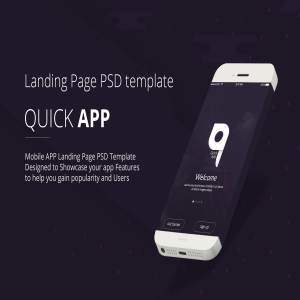 着陆页设计模版 QuickApp – Landing Page PSD Template