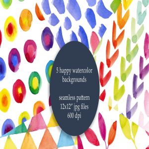 抽象水彩图案背景素材 Abstract Watercolor Pattern