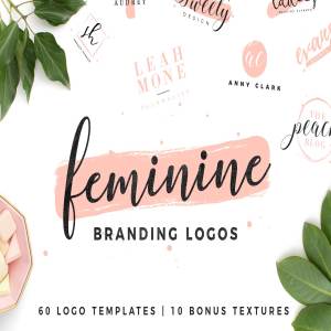 轻奢女性品牌Logo模板合集 Feminine Logo Pack插图1