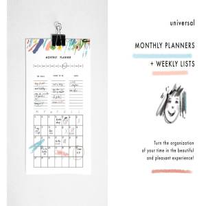 月计划/周计划表格设计模板 Monthly planners & Weekly lists