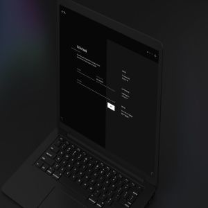黑色超级笔记本屏幕预览样机模板 Black Laptop Mockup插图13