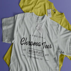 堆叠效果T恤胸前印花设计效果图样机03 T-Shirts Mockup 03