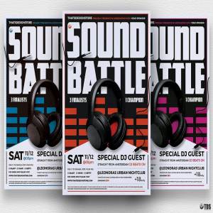 DJ音乐节活动宣传海报PSD模板V3 DJ Battle Flyer PSD V3