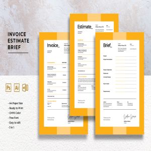 企业账单发票单据/费用表格标准化模板 Invoice Estimate Brief