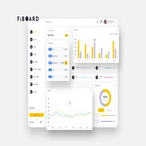 网贷平台交易数据分析UI界面设计模板-纯白背景 FiBOARD Finance Dashboard Ui Light – P