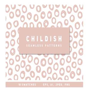 18款儿童涂鸦纹理 18 Childish Seamless Patterns
