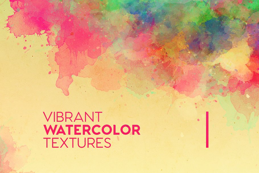 鲜艳色彩水彩肌理纹理 Vibrant Watercolor Textures