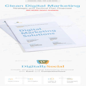 极简主义数字营销类杂志模板下载 Clean Digital Marketing Proposal[indd]