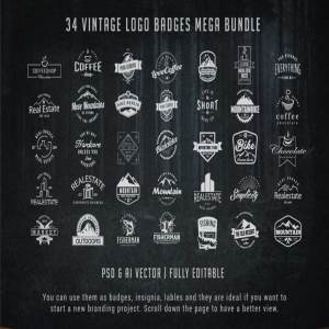 复古徽标徽章Logo模板套装 Vintage Logo Badges Bundle