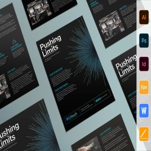 信息科技公司简介海报传单设计模板 Tech Startup Flyer