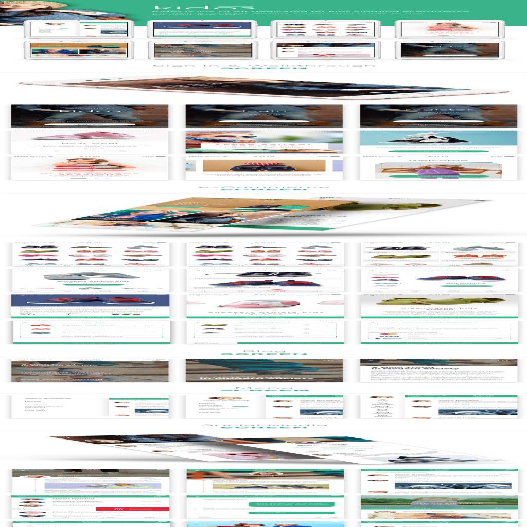 儿童服饰电商类APP UI KITS套装大包下载[PSD,Sketch]