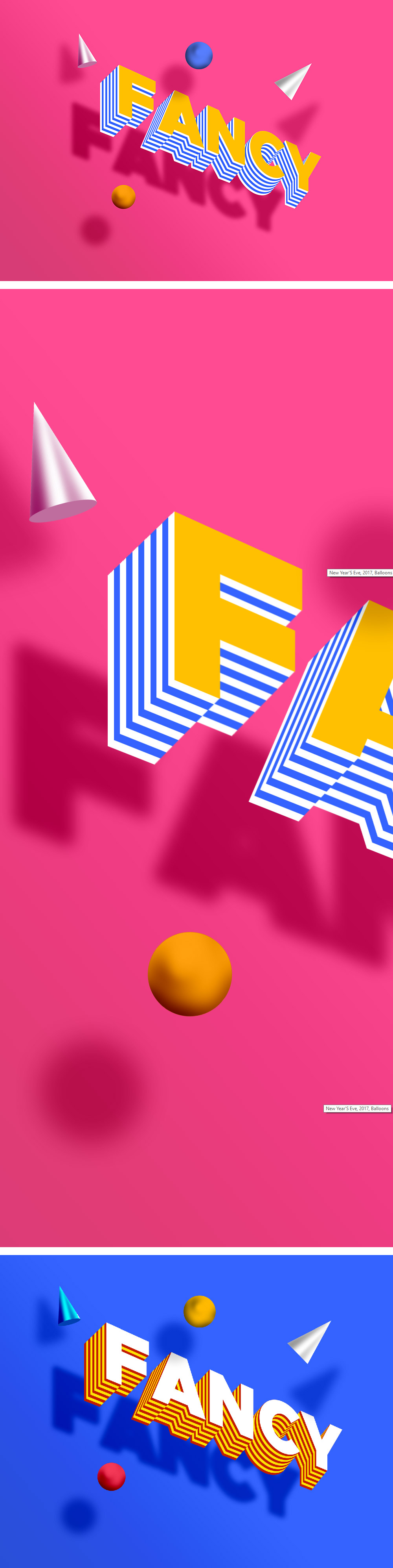 梦幻风格的字体图层样式PSD免费下载