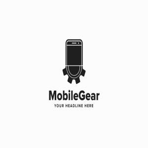 移动齿轮图形机械设备主题 Logo 模板 Mobile Gear Logo Template插图2
