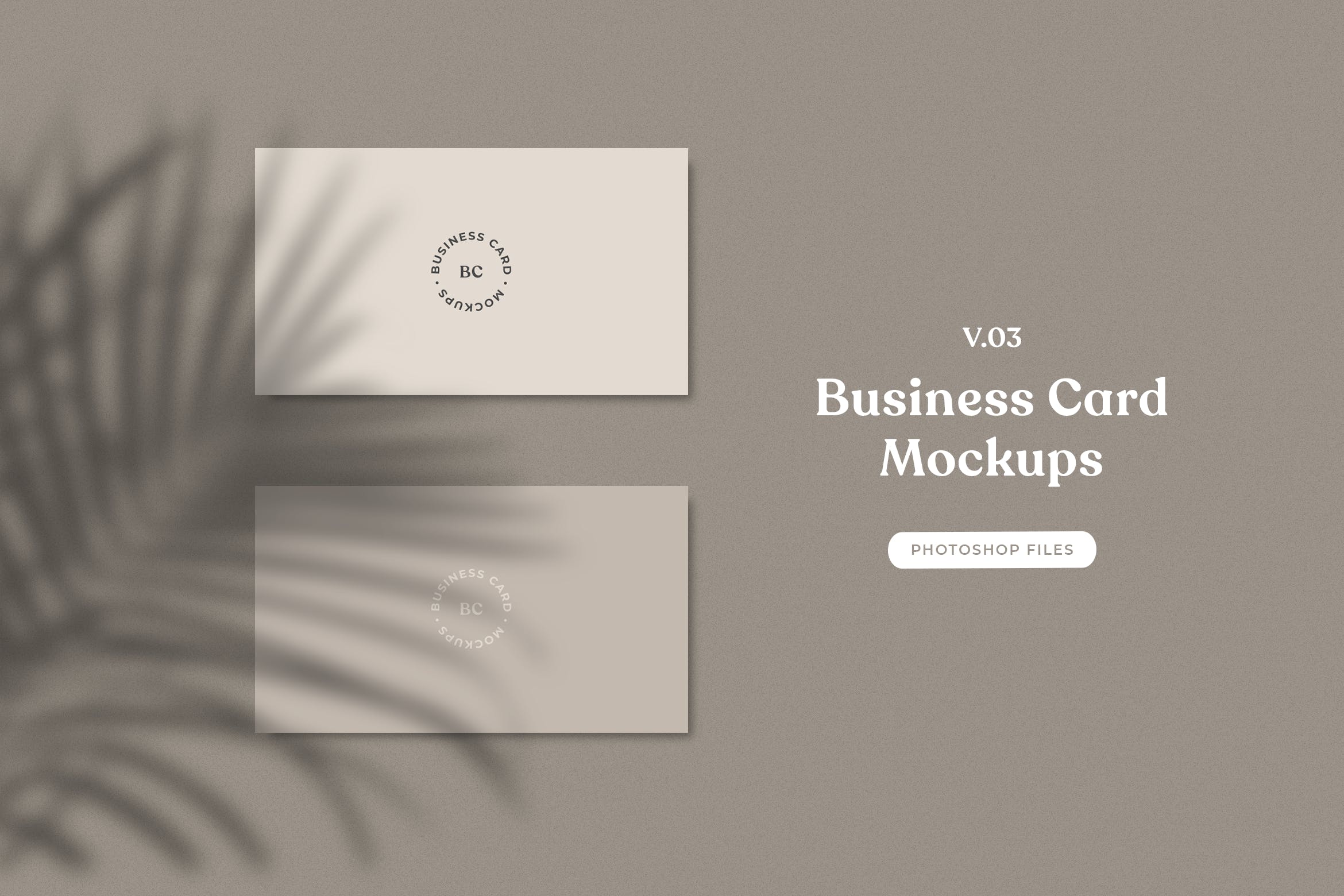 企业名片设计效果图展示平铺视图样机模板v03 ADL – Business Card Mockup.v03