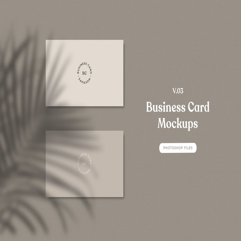 企业名片设计效果图展示平铺视图样机模板v03 ADL – Business Card Mockup.v03插图