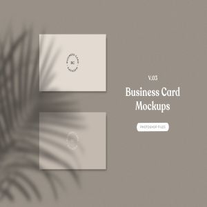 企业名片设计效果图展示平铺视图样机模板v03 ADL – Business Card Mockup.v03