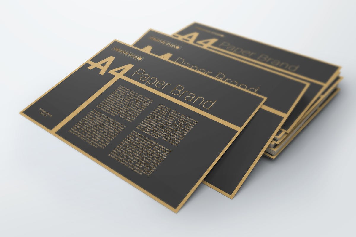 黑金A4海报/传单样机 A4 Paper /  Poster / Flyer Mockups